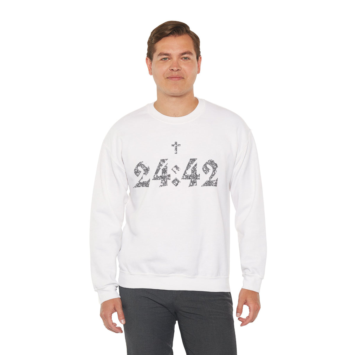 Matthew 24:42 Crewneck Sweatshirt | Bible Verse, Cross Design