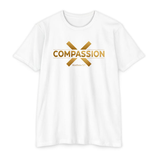 Compassion Cross Logo T-Shirt | Matthew 9:13 Scripture Tee