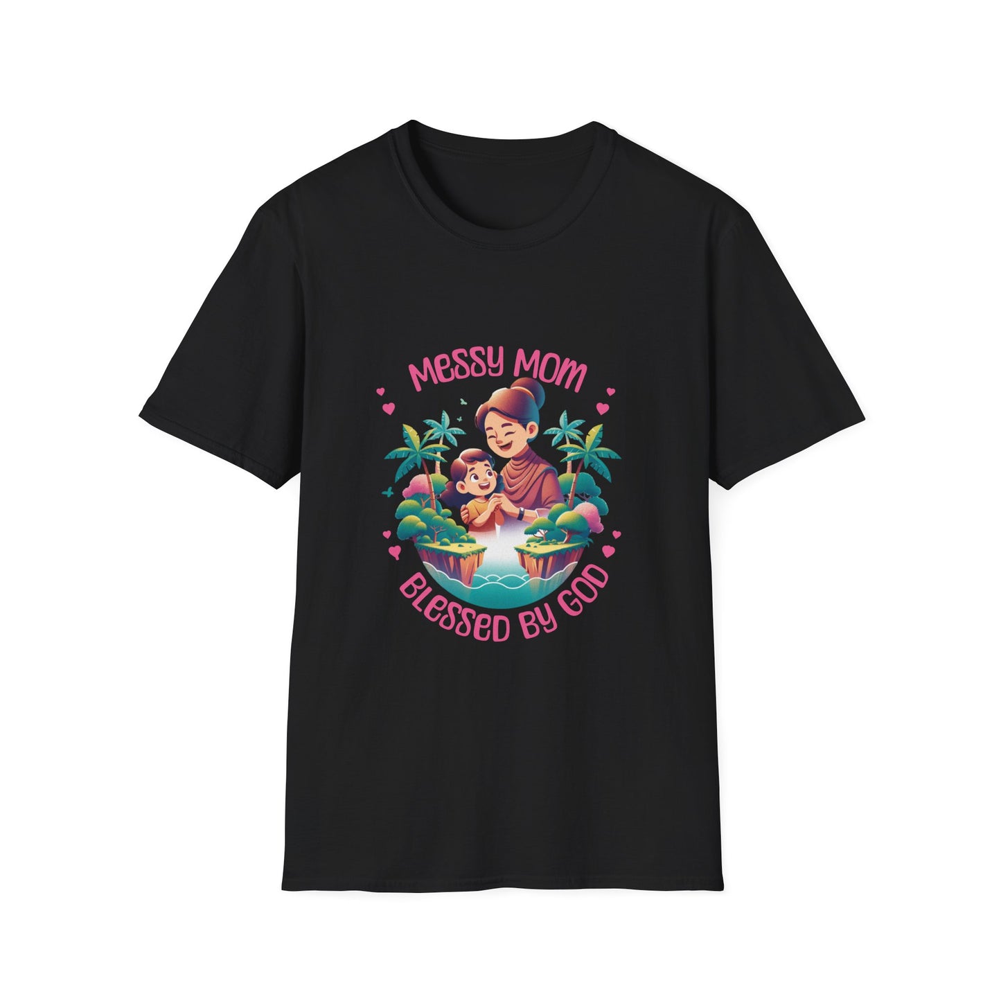 Messy Mom Blessed by God Unisex Softstyle T-Shirt