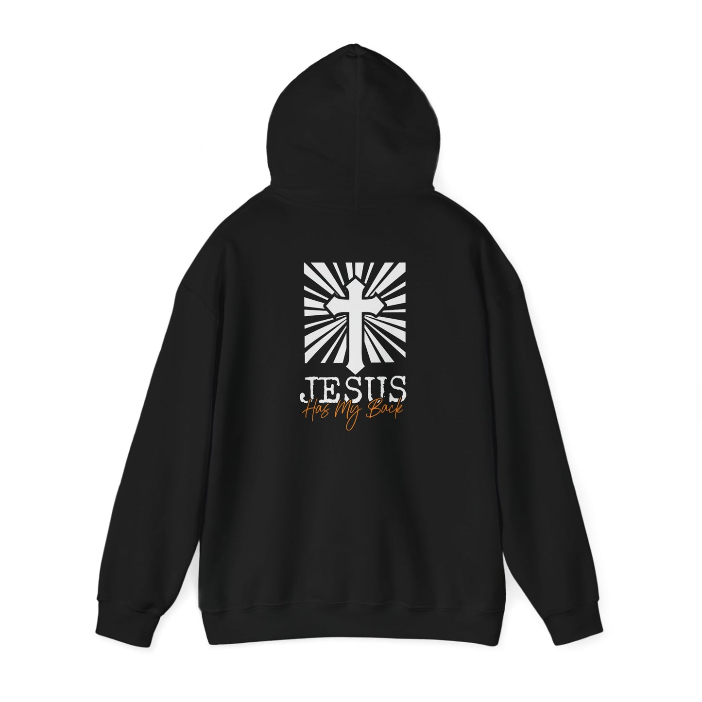Jesus Has My Back Unisex-Black Hooded Sweatshirt
