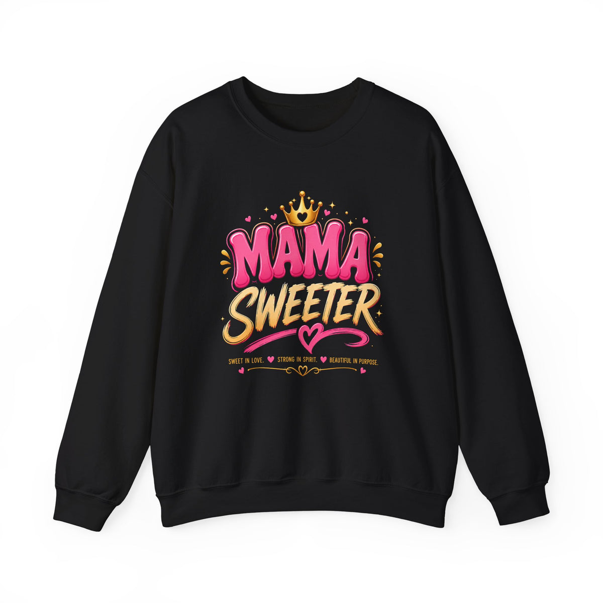 Mama Sweeter sweatshirt | Mom Typography Crewneck, Crown Heart Design