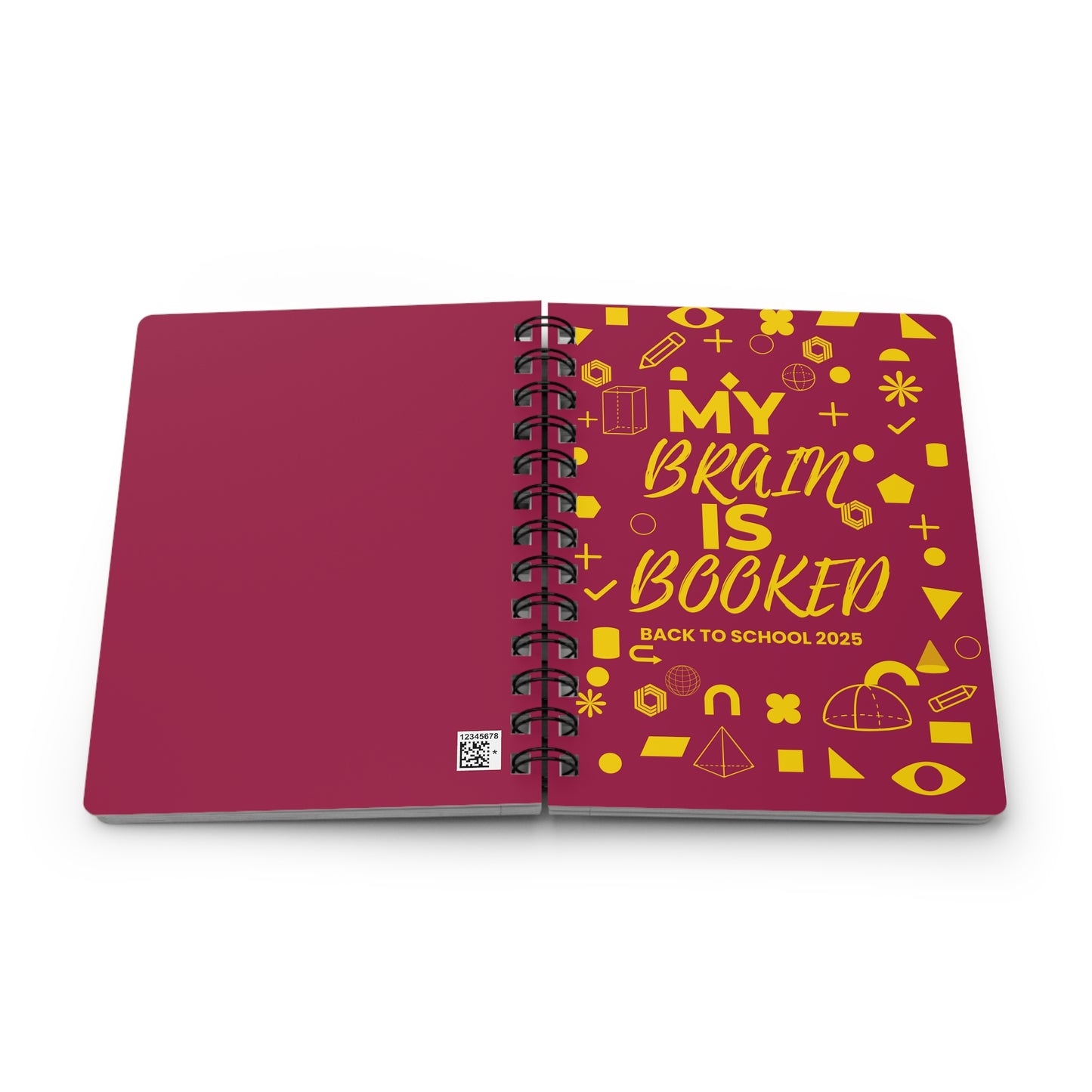 Academic Planner Spiral Journal - 'My Brain is Booked' Design