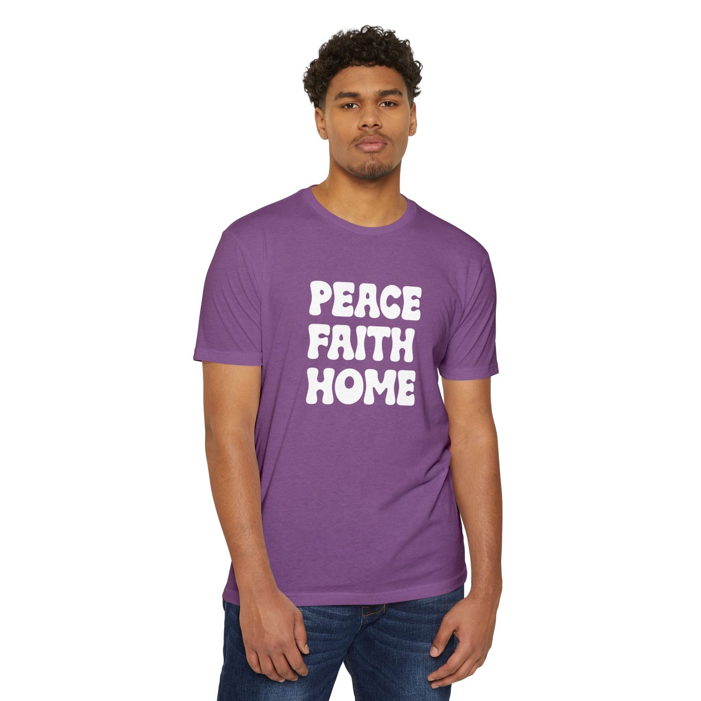 Peace Faith Home T-shirt | Inspirational Typography Tee