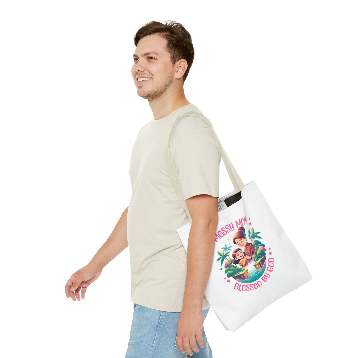 Messy Mom Blessed by God Tote Bag - Perfect Gift for Mother's Day and Everyday Use