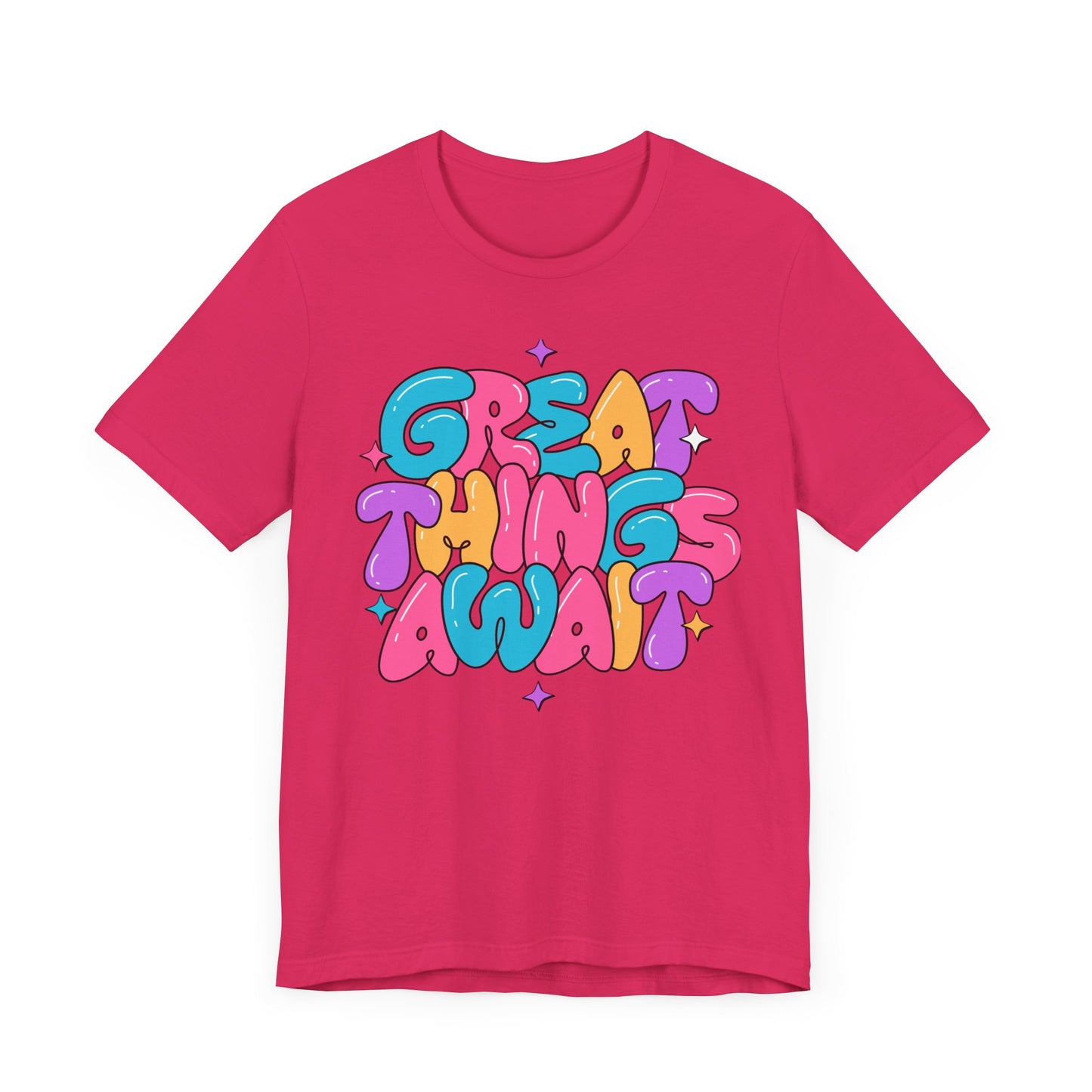 Inspirational Graphic Tee - 'Great Things Await' Unisex Jersey Short Sleeve