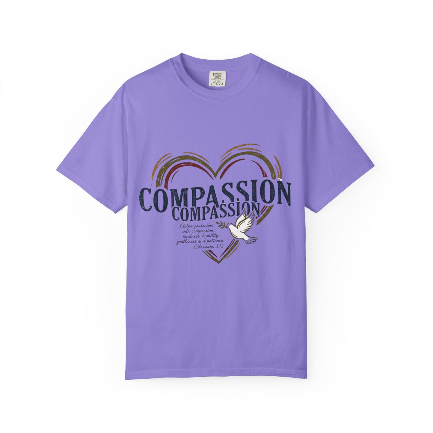 Compassion Heart Dove T-shirt – Compassion Typography Unisex Tee