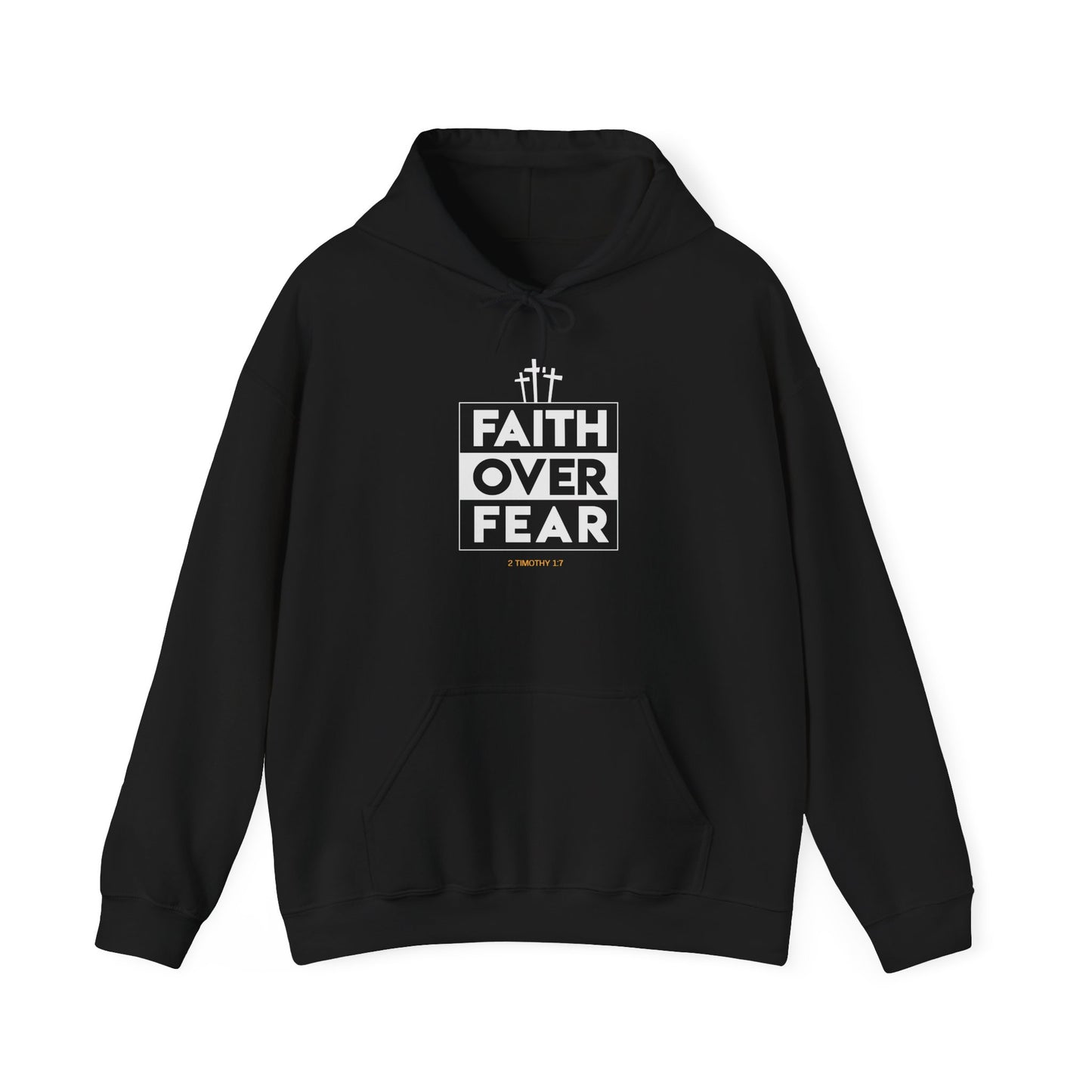 Faith Over Fear Hooded Sweatshirt-Black