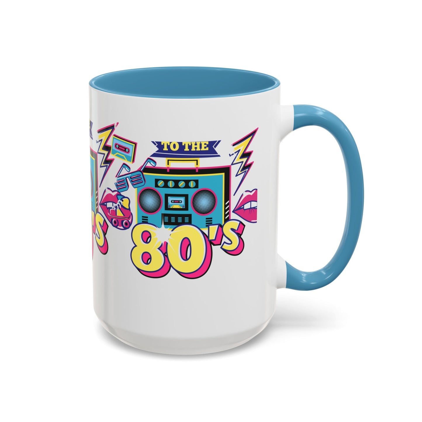 Retro 80's Coffee Mug, Vintage Mug for 80's Lovers, Nostalgic Gift, Boombox Design, Fun Drinkware for Parties