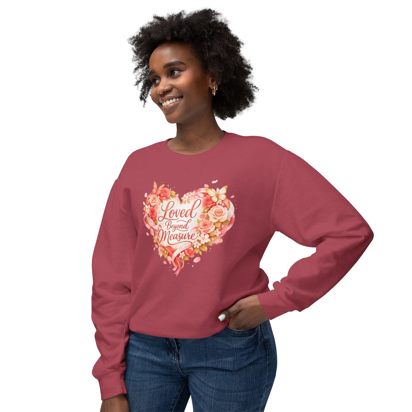 Loved Beyond Measure sweatshirt | floral heart design