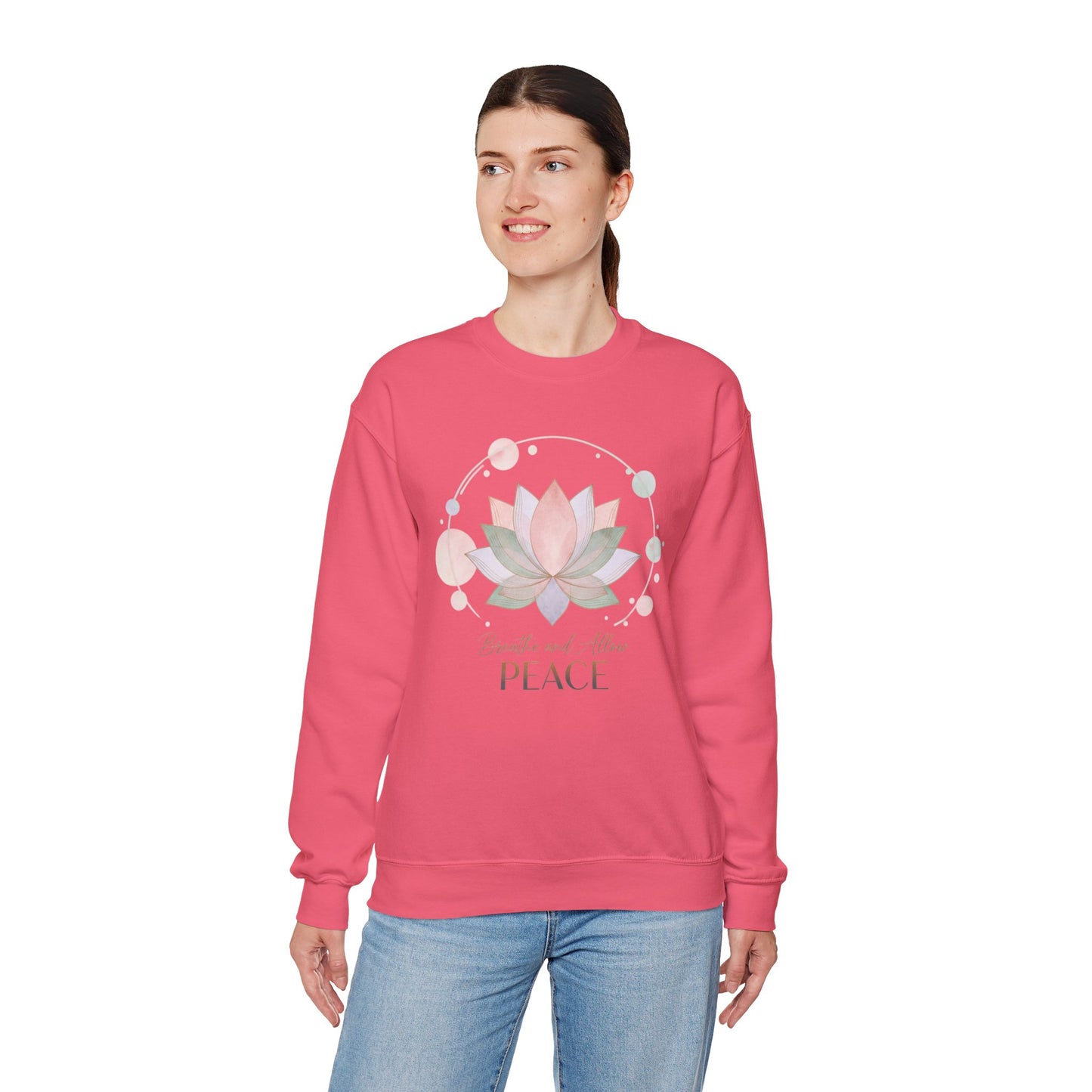 Gentle Boundaries Peace Lotus Sweatshirt — Self-Care Mental Wellness Crewneck