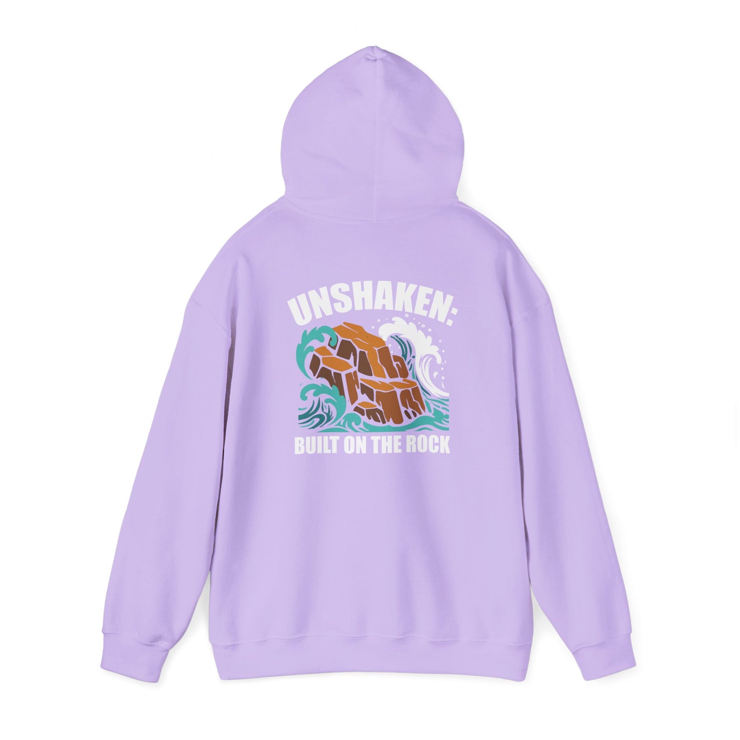 Motivational Unisex Hoodie - "Unshaken: Built on the Rock" - Comfortable Apparel for Everyday, Gift for Friends, Inspirational