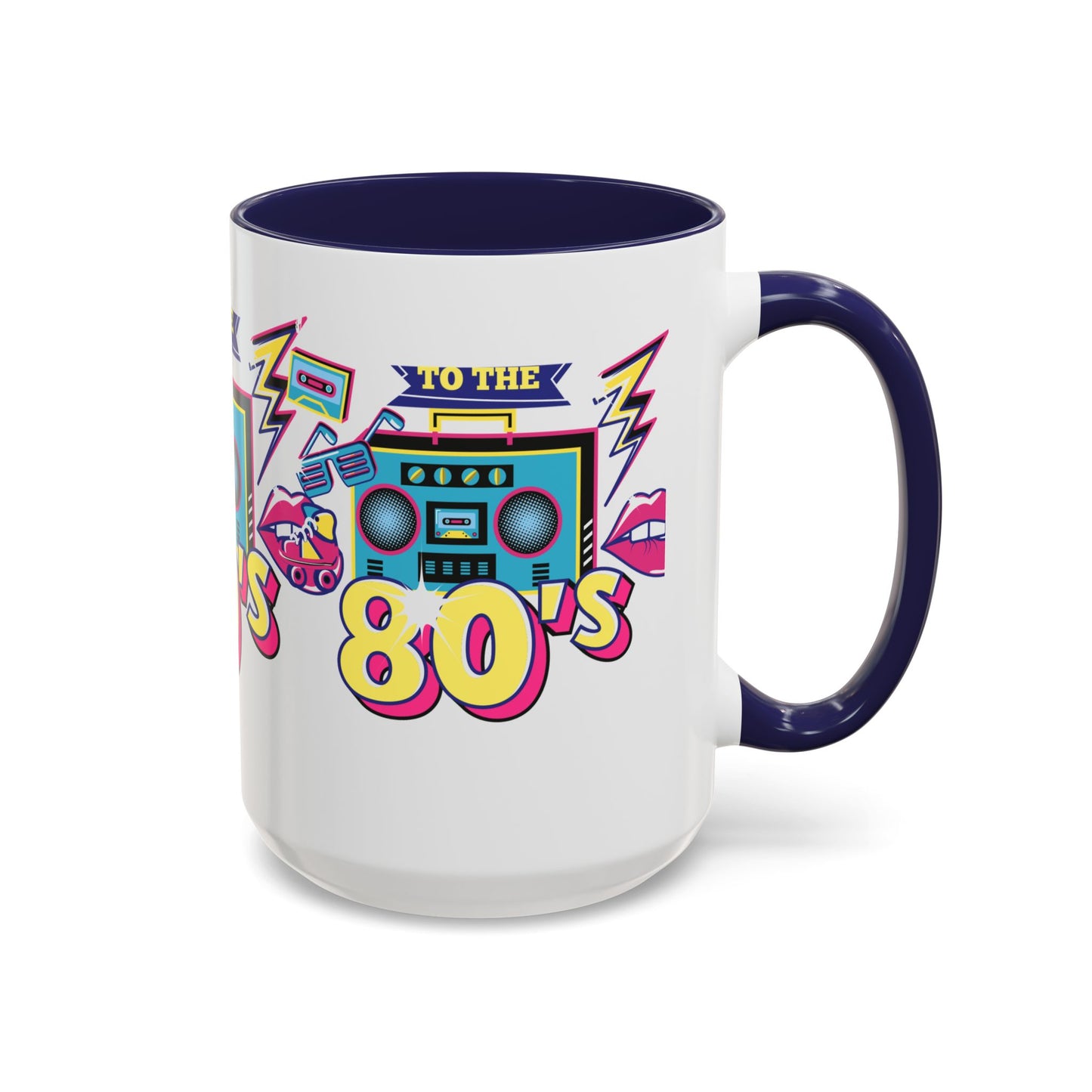Retro 80's Coffee Mug, Vintage Mug for 80's Lovers, Nostalgic Gift, Boombox Design, Fun Drinkware for Parties