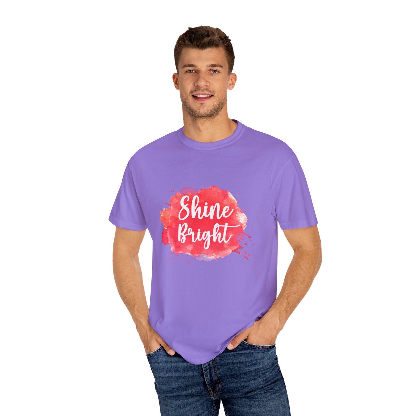 Shine Bright Unisex Garment-Dyed T-Shirt - Positive Vibes for Every Occasion