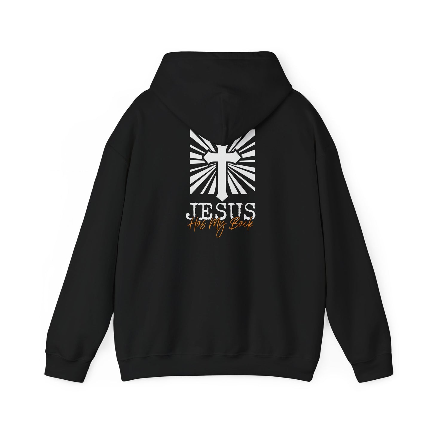 Jesus Has My Back Unisex-Black Hooded Sweatshirt