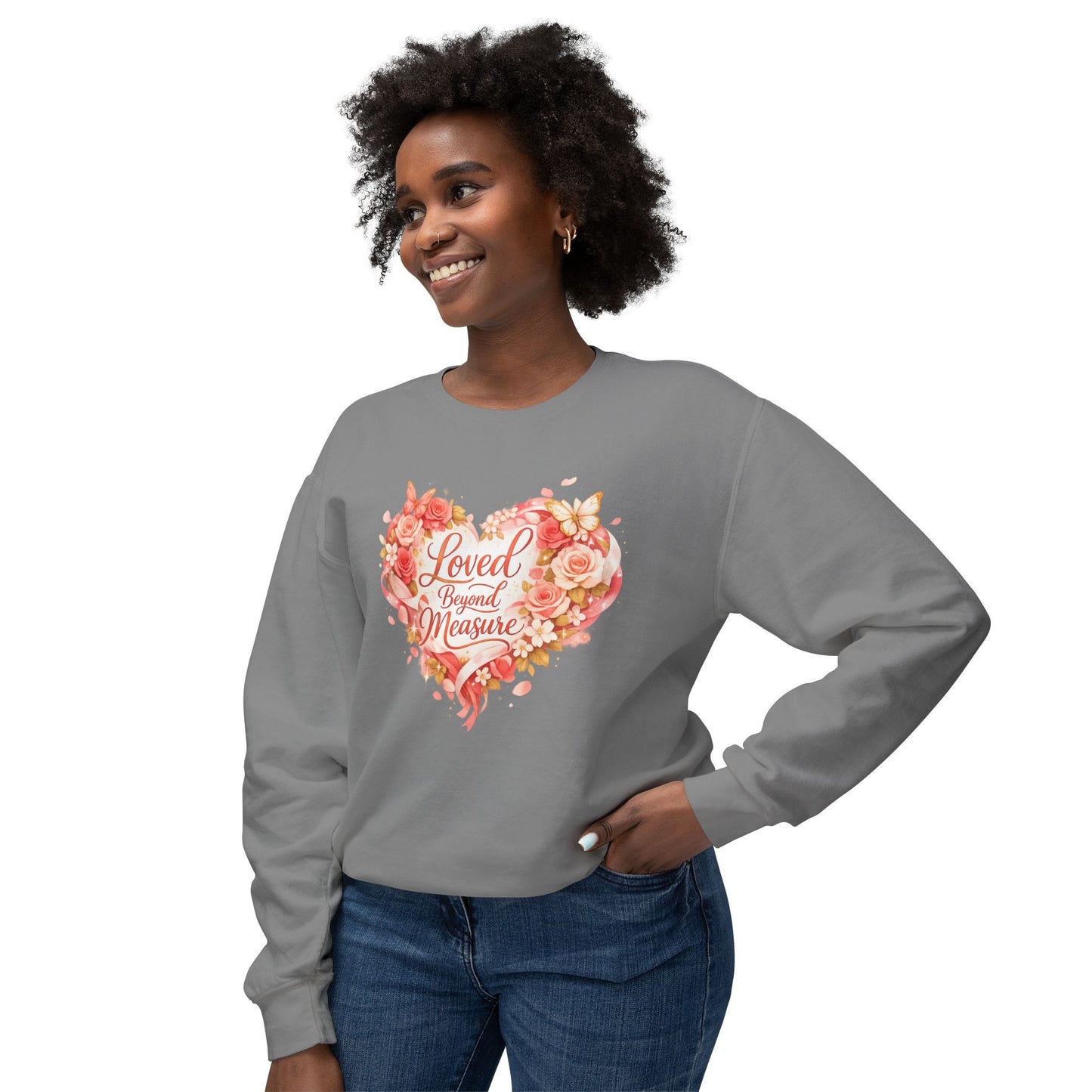 Loved Beyond Measure sweatshirt | floral heart design