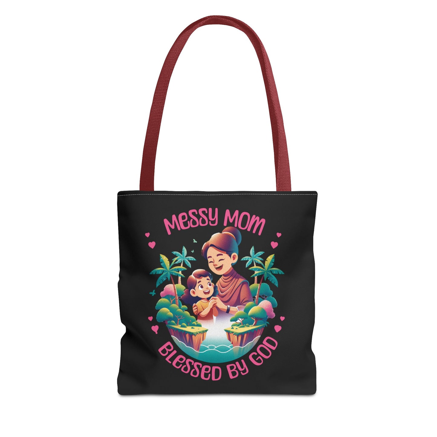 Messy Mom Blessed by God Tote Bag - Perfect Gift for Mother's Day and Everyday Use-Black