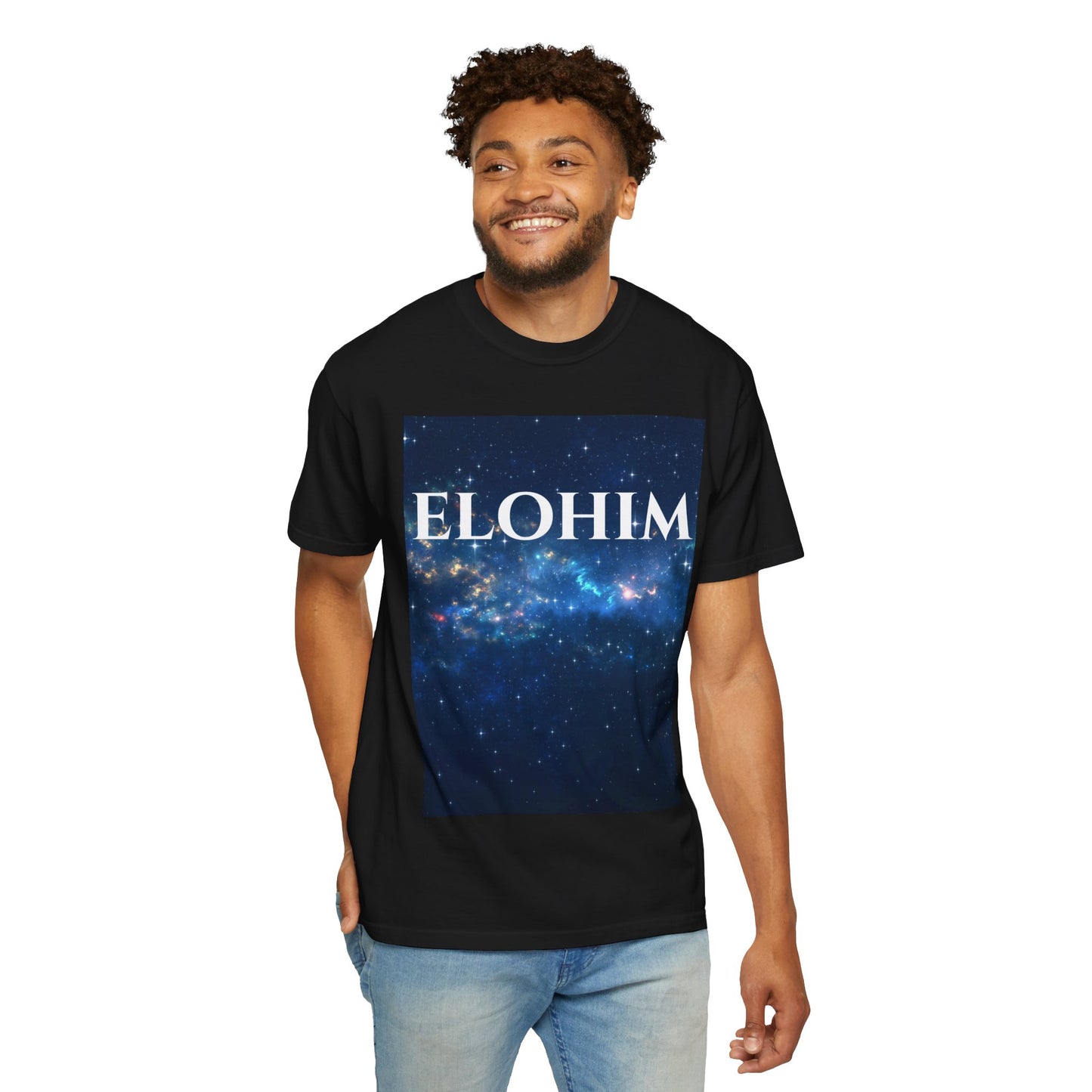 Cosmic Elohim T-Shirt, Unisex Space Tee, Spiritual Apparel, Gift for Star Lovers, Faith-Based Fashion, Everyday Casual Wear