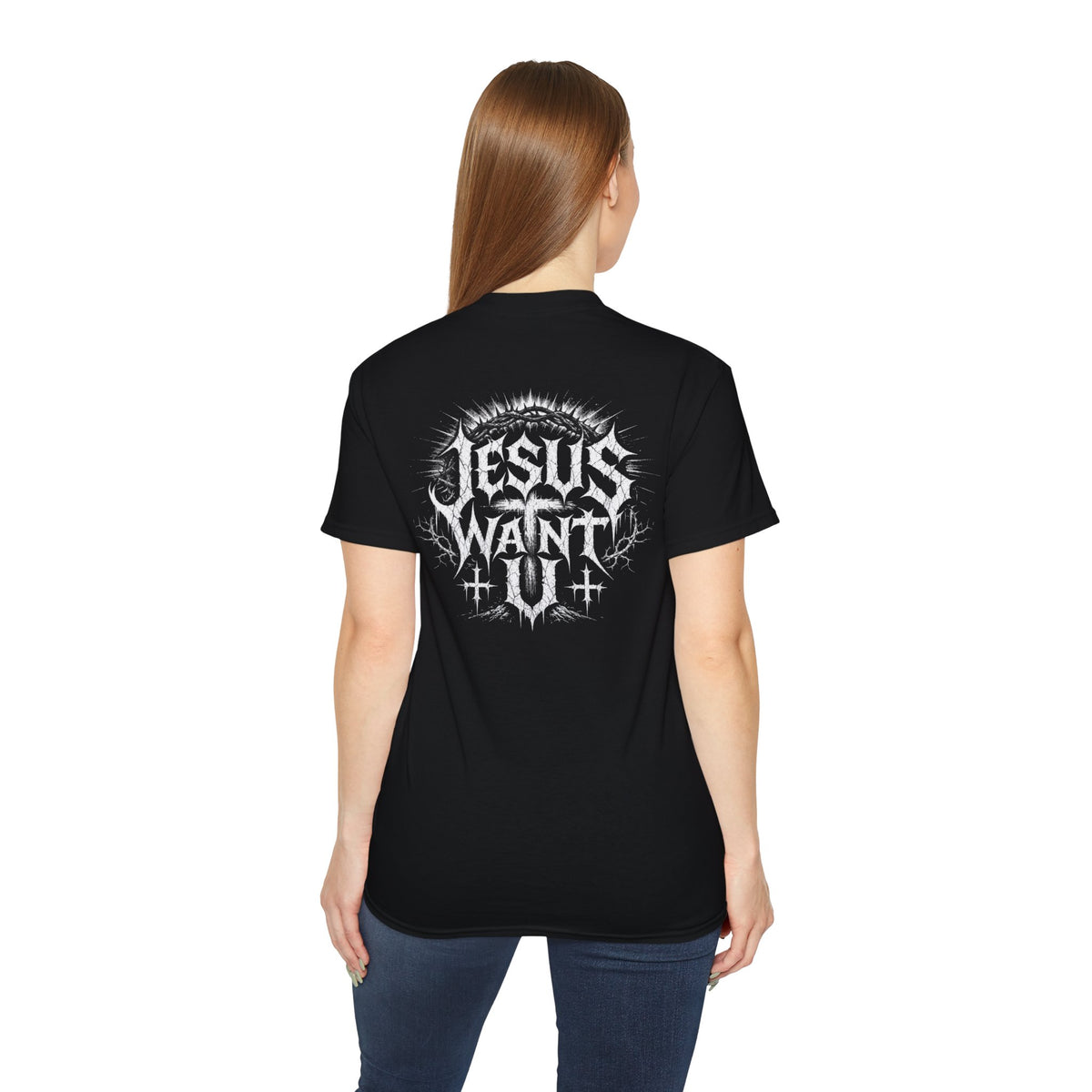 Jesus Want You T-Shirt | Christian Metal Typography, Crown of Thorns Design