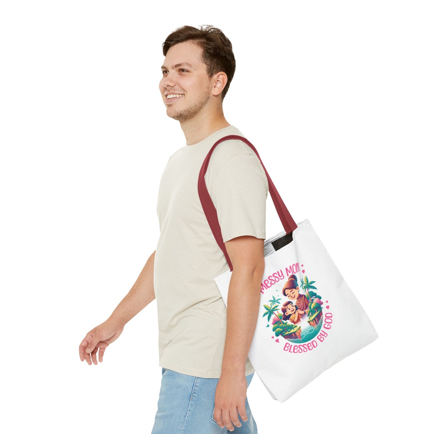 Messy Mom Blessed by God Tote Bag - Perfect Gift for Mother's Day and Everyday Use