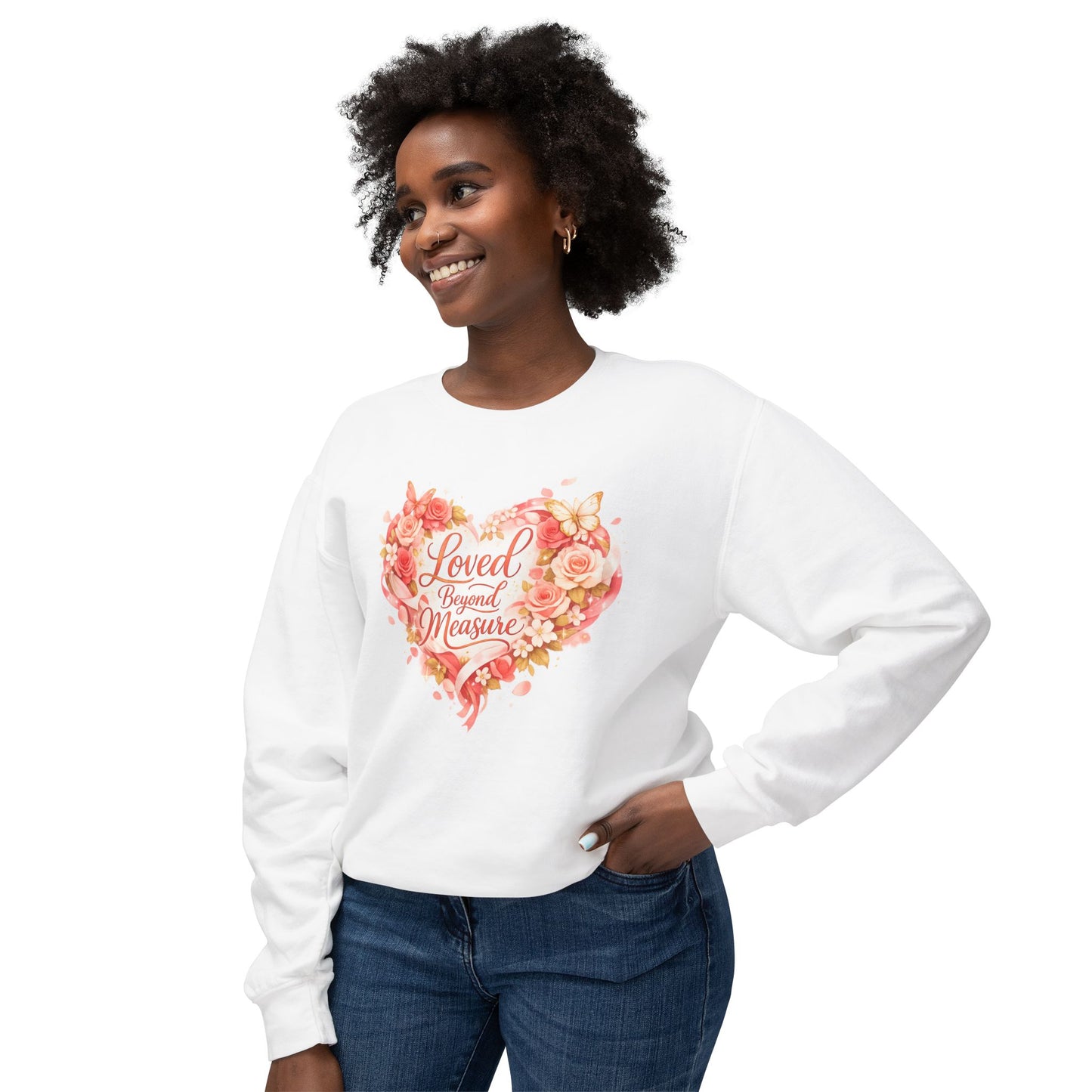 Loved Beyond Measure sweatshirt | floral heart design