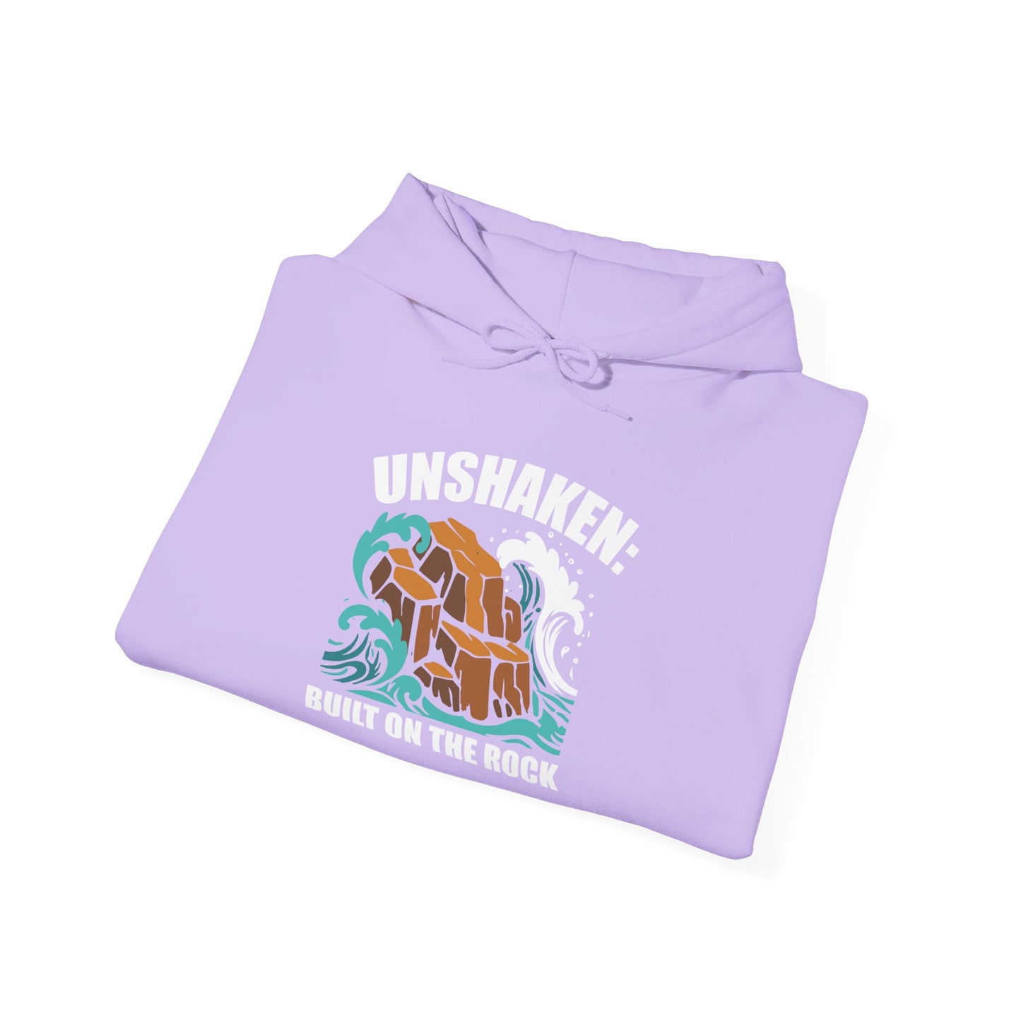 Motivational Unisex Hoodie - "Unshaken: Built on the Rock" - Comfortable Apparel for Everyday, Gift for Friends, Inspirational