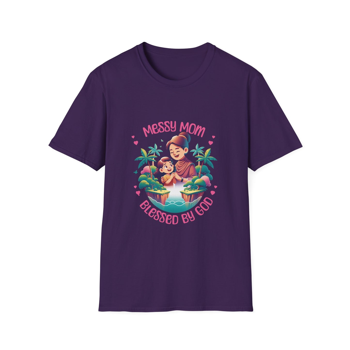Messy Mom Blessed by God Unisex Softstyle T-Shirt