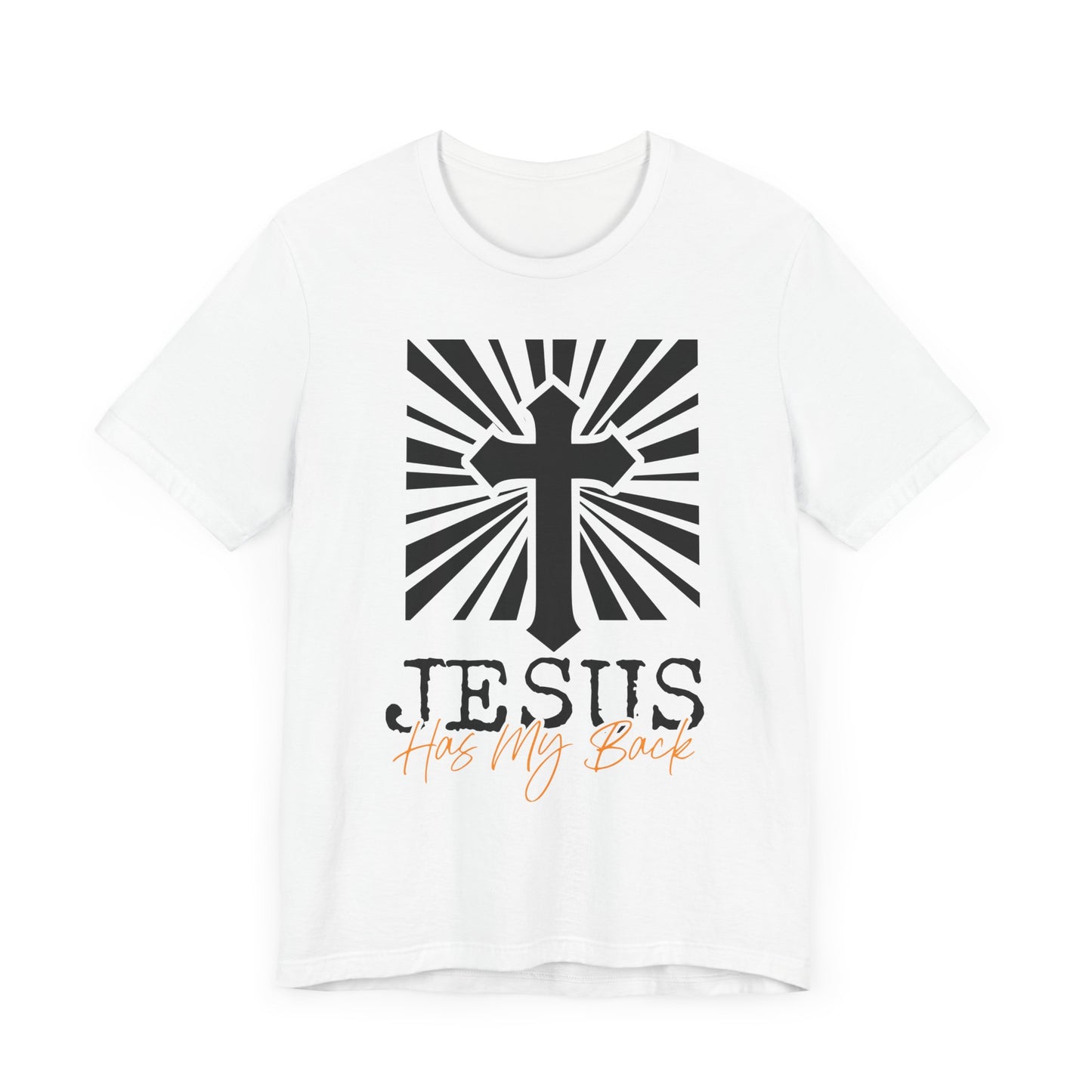 Jesus Has My Back White Unisex Tee