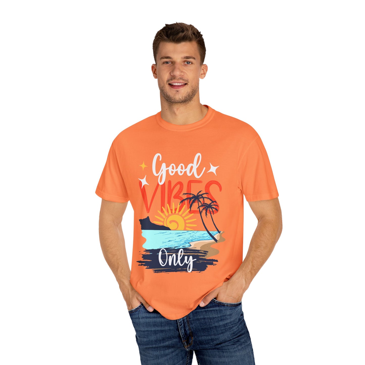 Good Vibes Only Unisex Garment-Dyed T-Shirt - Beachy Summer Style