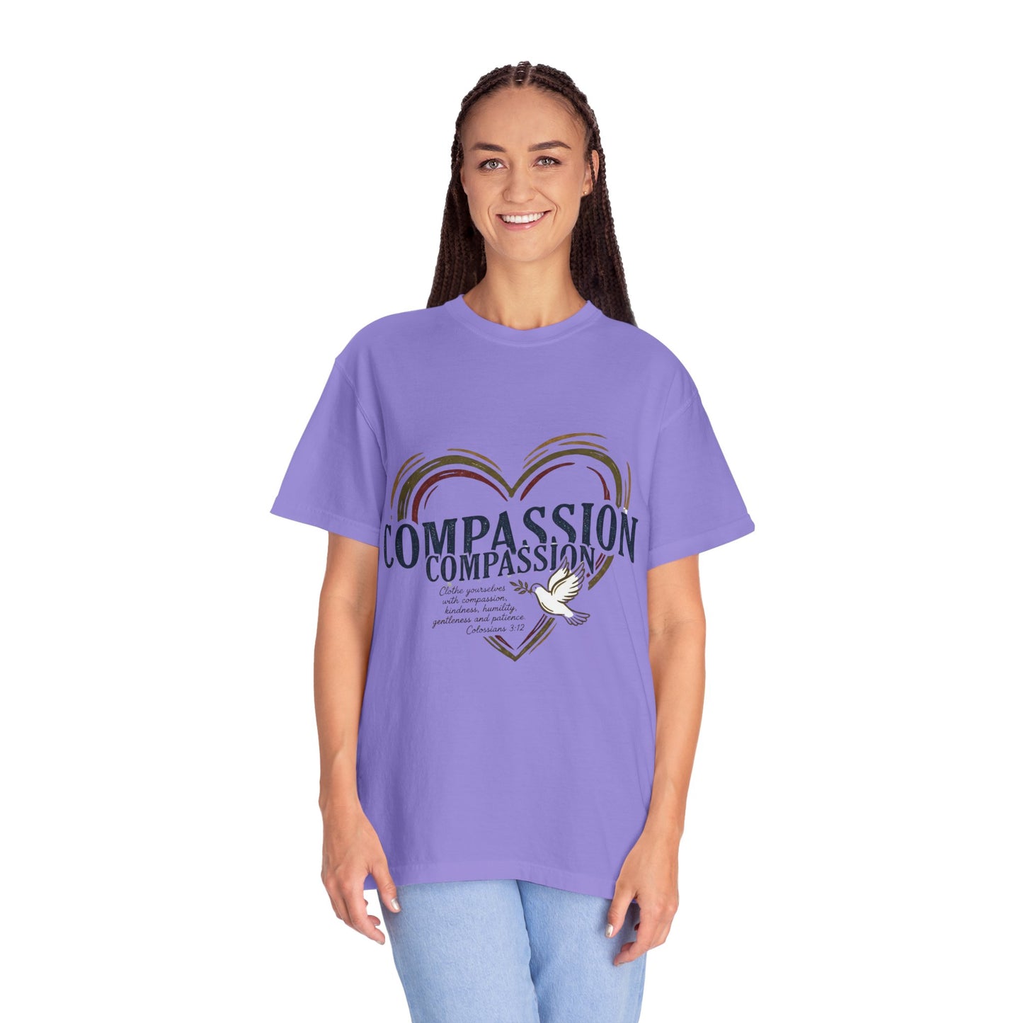Compassion Heart Dove T-shirt – Compassion Typography Unisex Tee