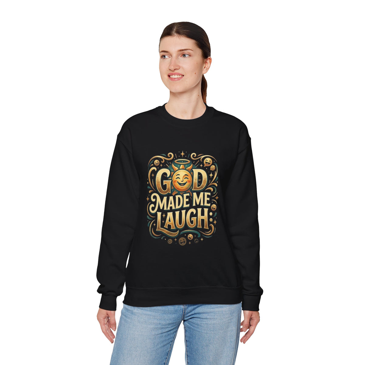 God Made Me Laugh sweatshirt | Religious Christian humor design