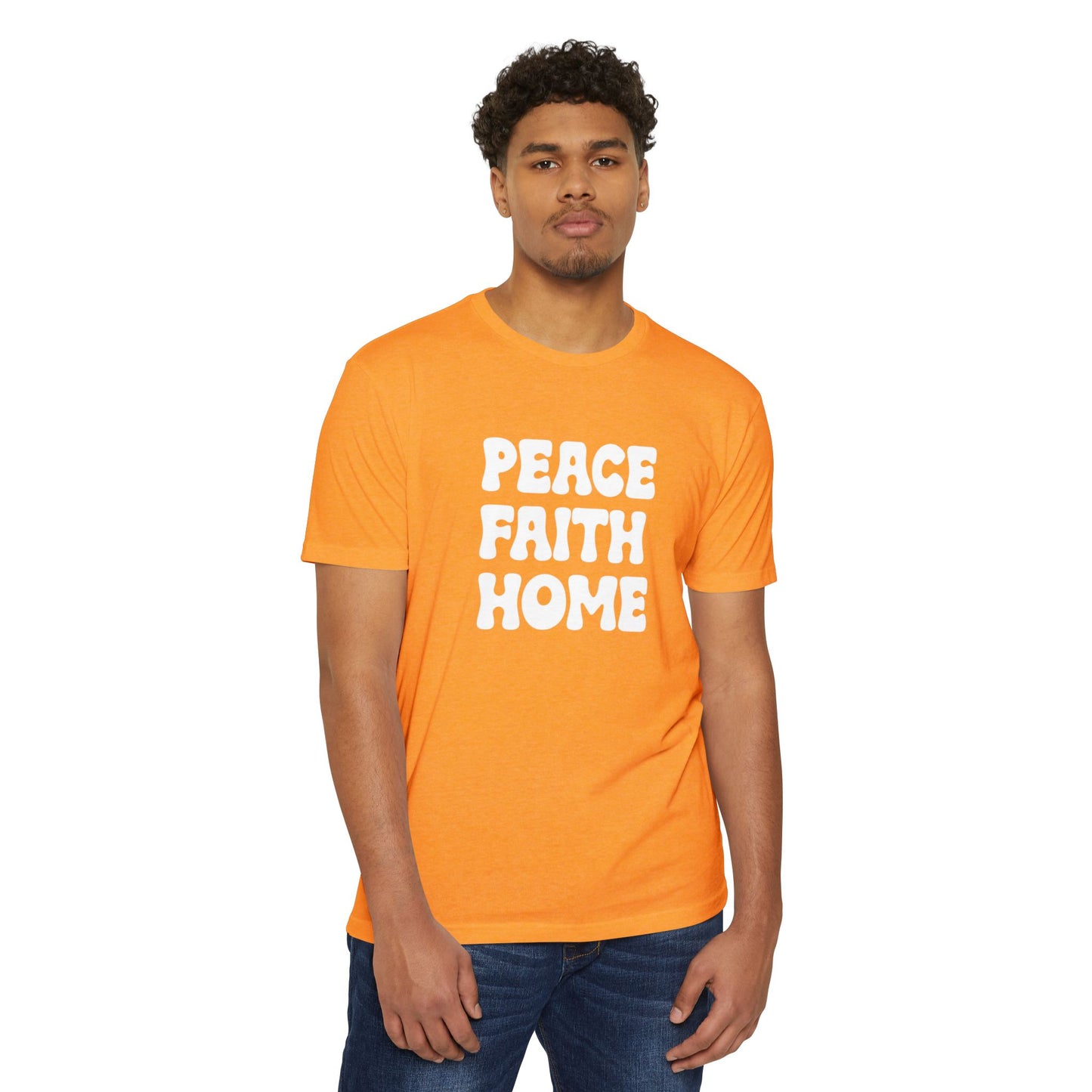Peace Faith Home T-shirt | Inspirational Typography Tee
