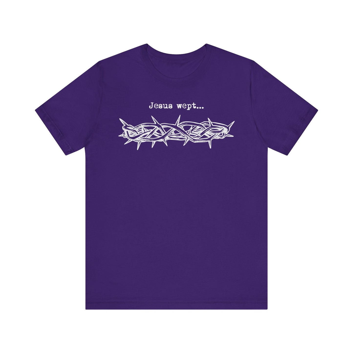 Inspirational Unisex Jersey Short Sleeve Tee - 'Jesus Wept' Design