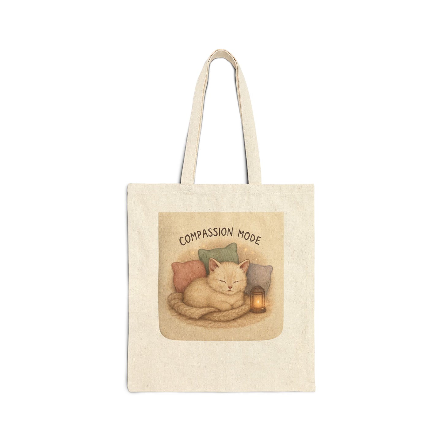 Compassion Mode Tote Bag | Cute Sleeping Cat Illustration
