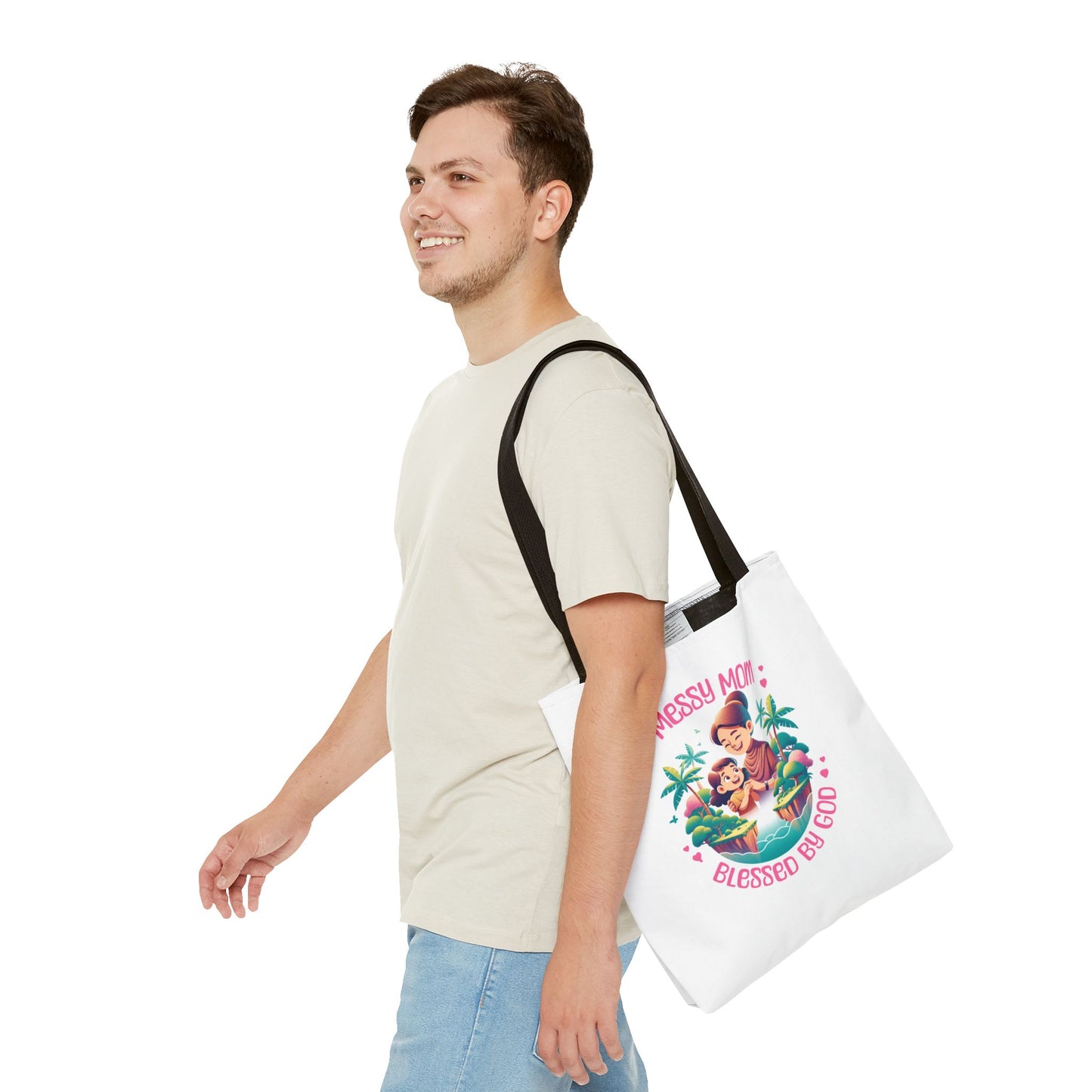 Messy Mom Blessed by God Tote Bag - Perfect Gift for Mother's Day and Everyday Use