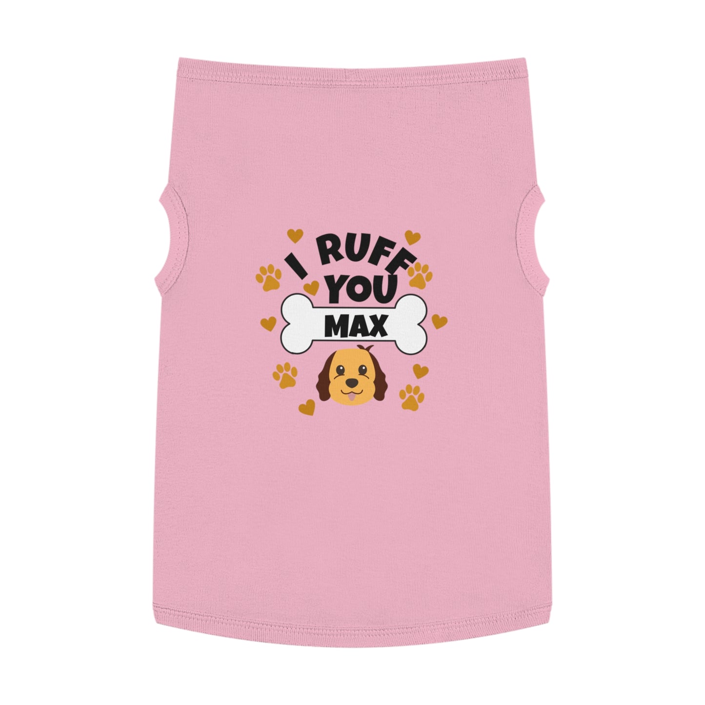 Cute Pet Tank Top for Dogs, I Ruff You Max, Dog Apparel, Pet Outfit, Gifts for Dog Lovers, Valentine’s Day, Pet Birthday