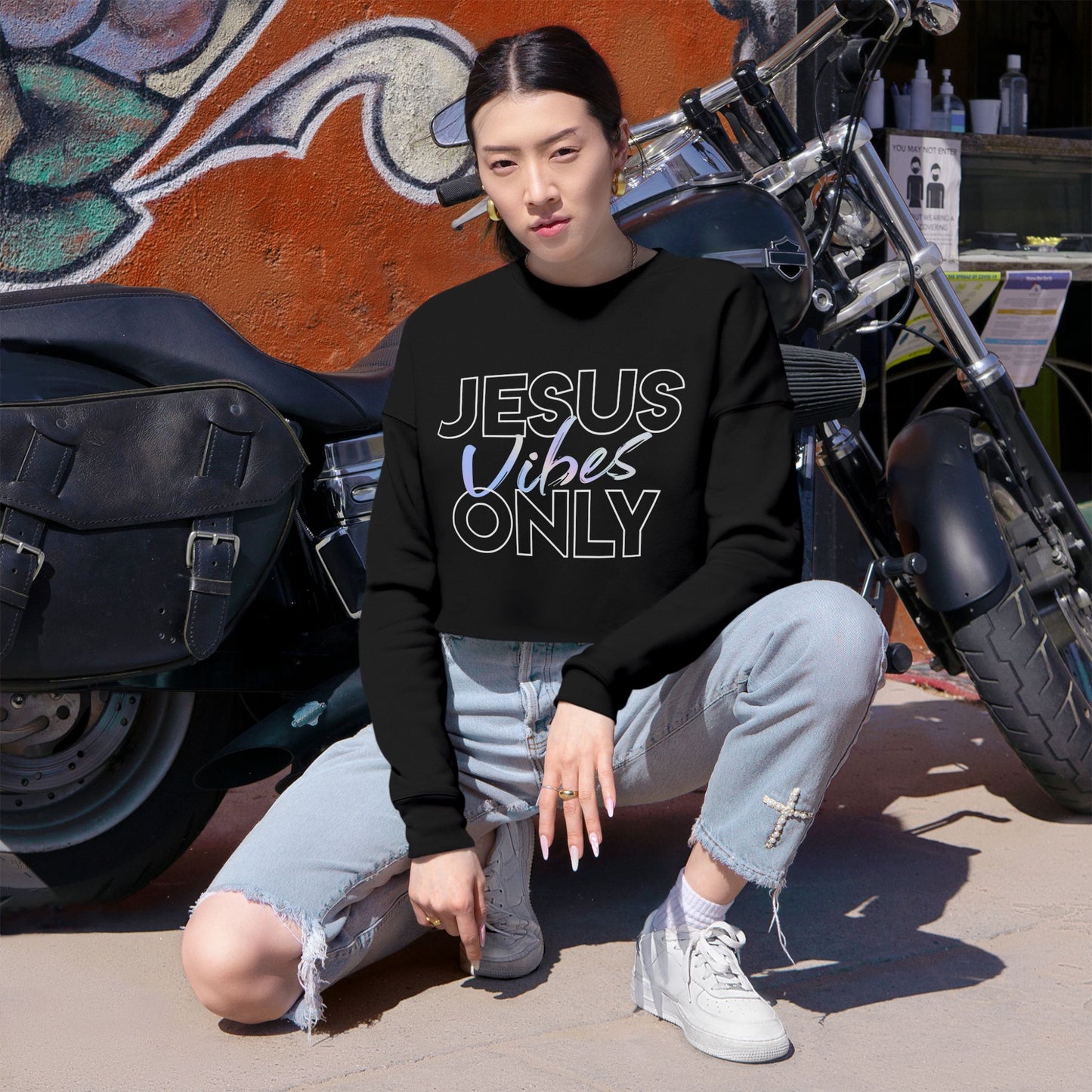 Jesus Vibes Only Cropped Sweatshirt
