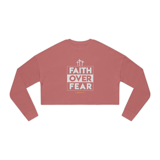 Faith Over Fear Cropped Sweatshirt-Multiple Colors