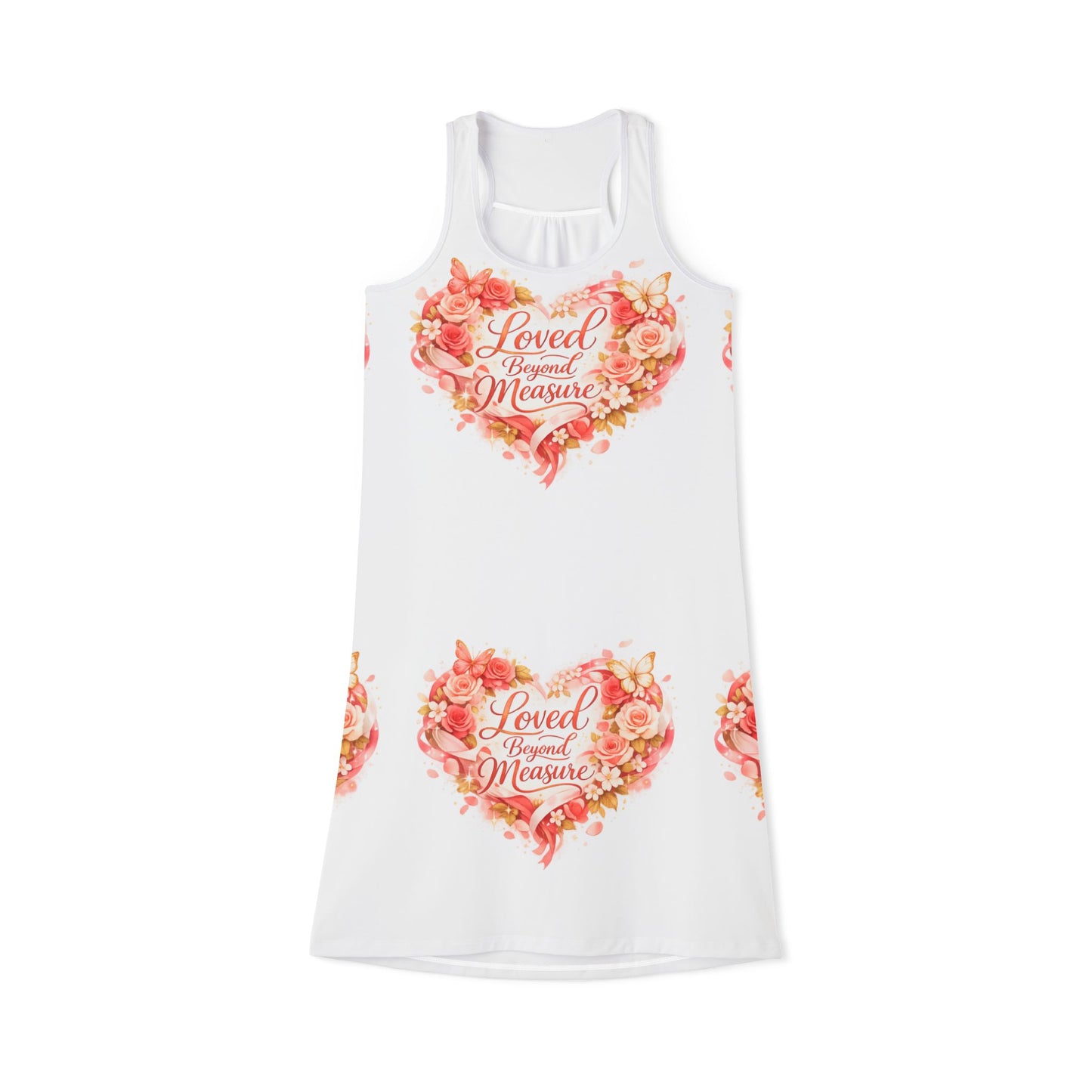 Loved Beyond Measure heart floral print Racerback Dress | Floral Heart Dress