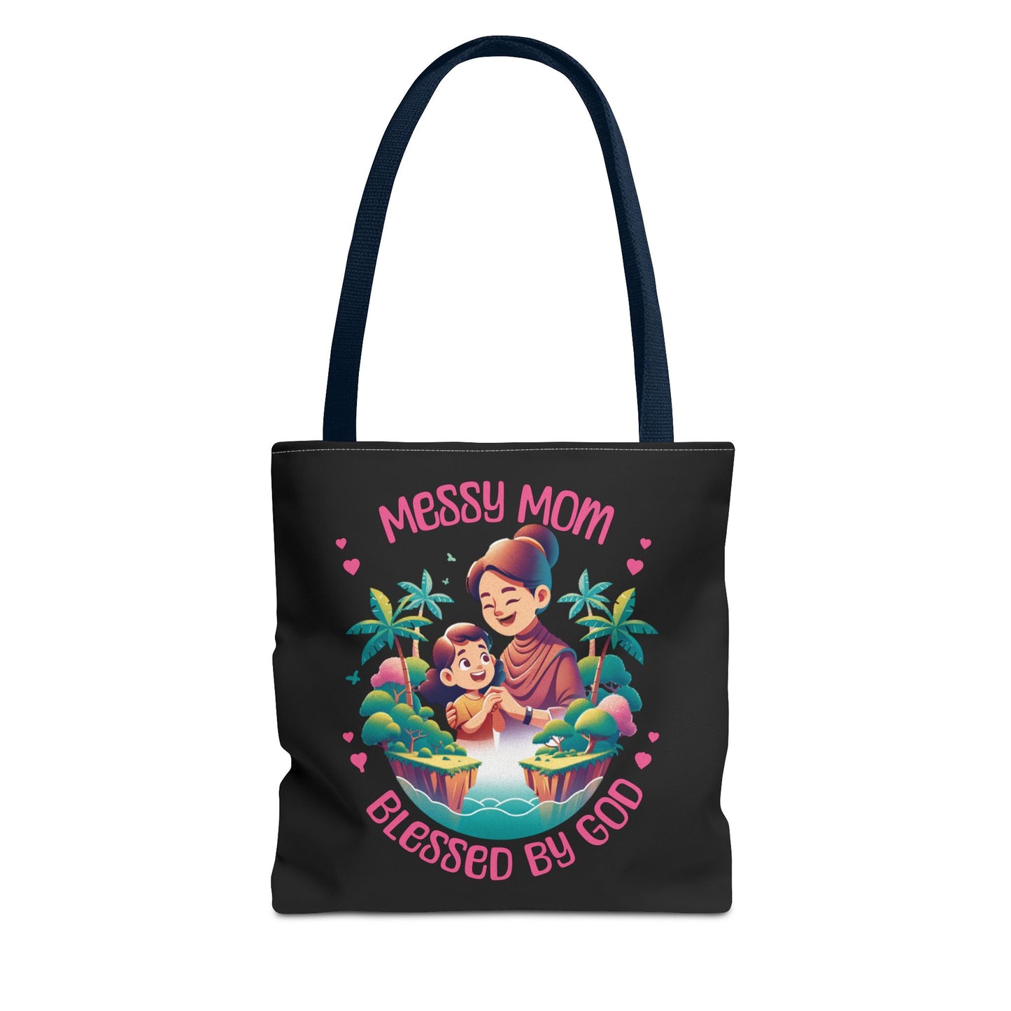 Messy Mom Blessed by God Tote Bag - Perfect Gift for Mother's Day and Everyday Use-Black