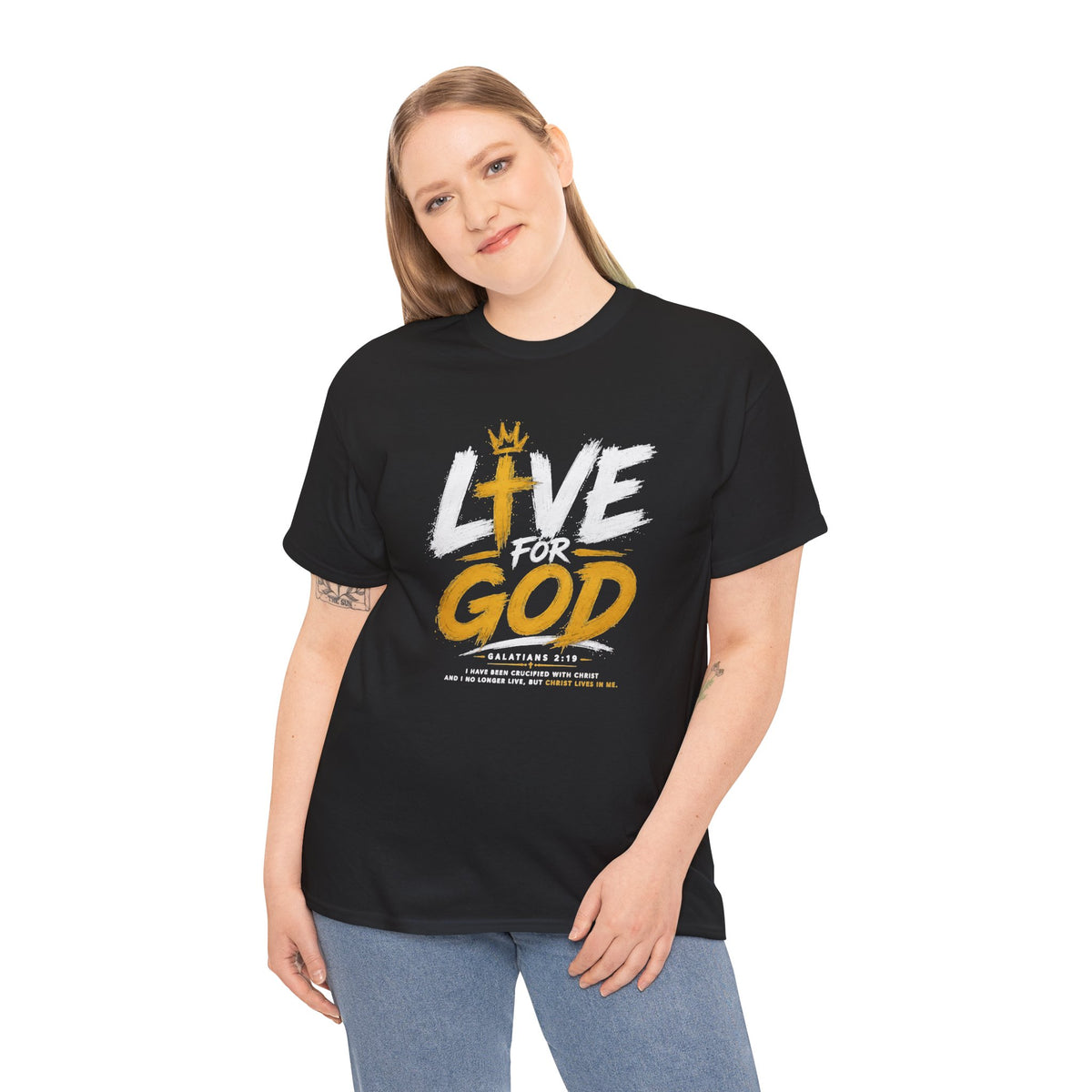 Live for God T-Shirt | Faith Graphic Tee, Christian Scripture Design