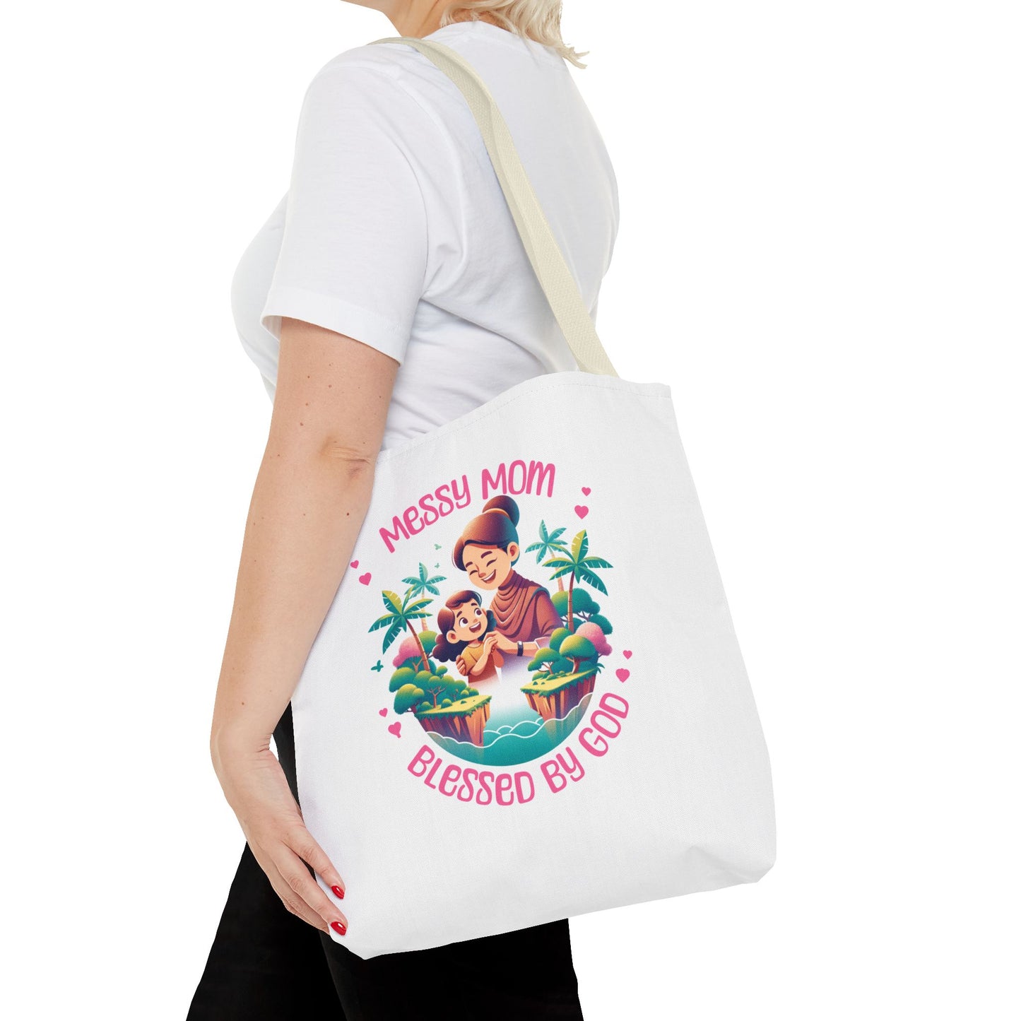 Messy Mom Blessed by God Tote Bag - Perfect Gift for Mother's Day and Everyday Use