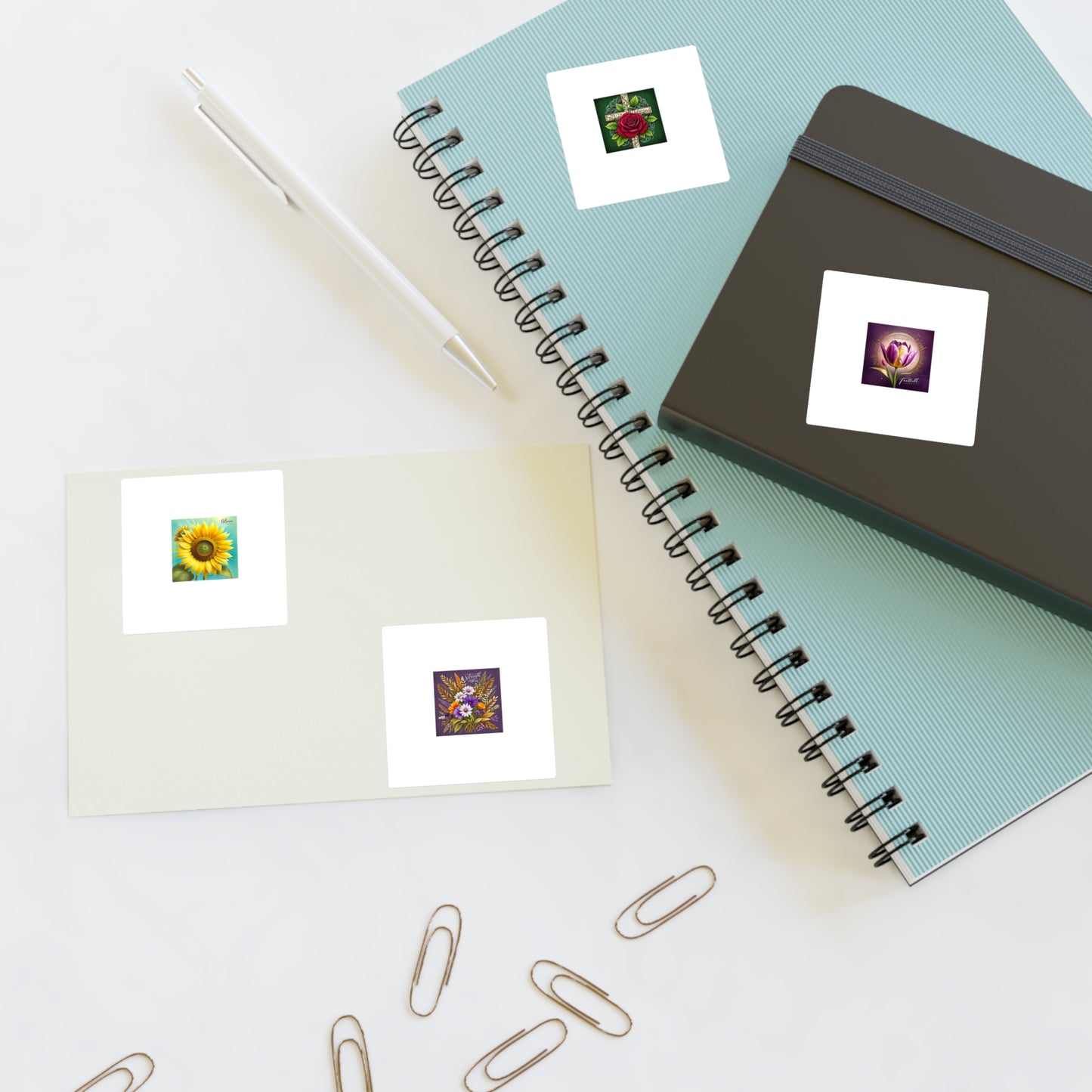 Christian Flowers Sticker Sheets