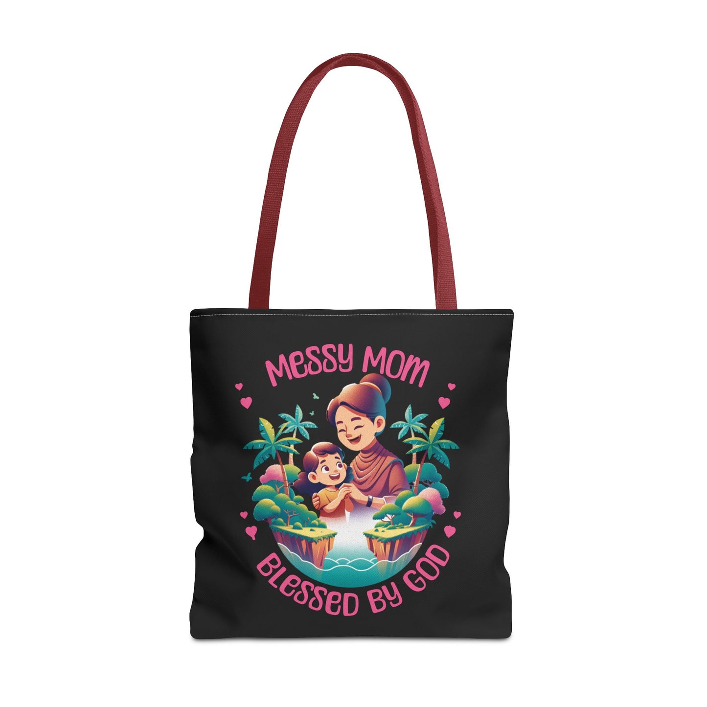 Messy Mom Blessed by God Tote Bag - Perfect Gift for Mother's Day and Everyday Use-Black
