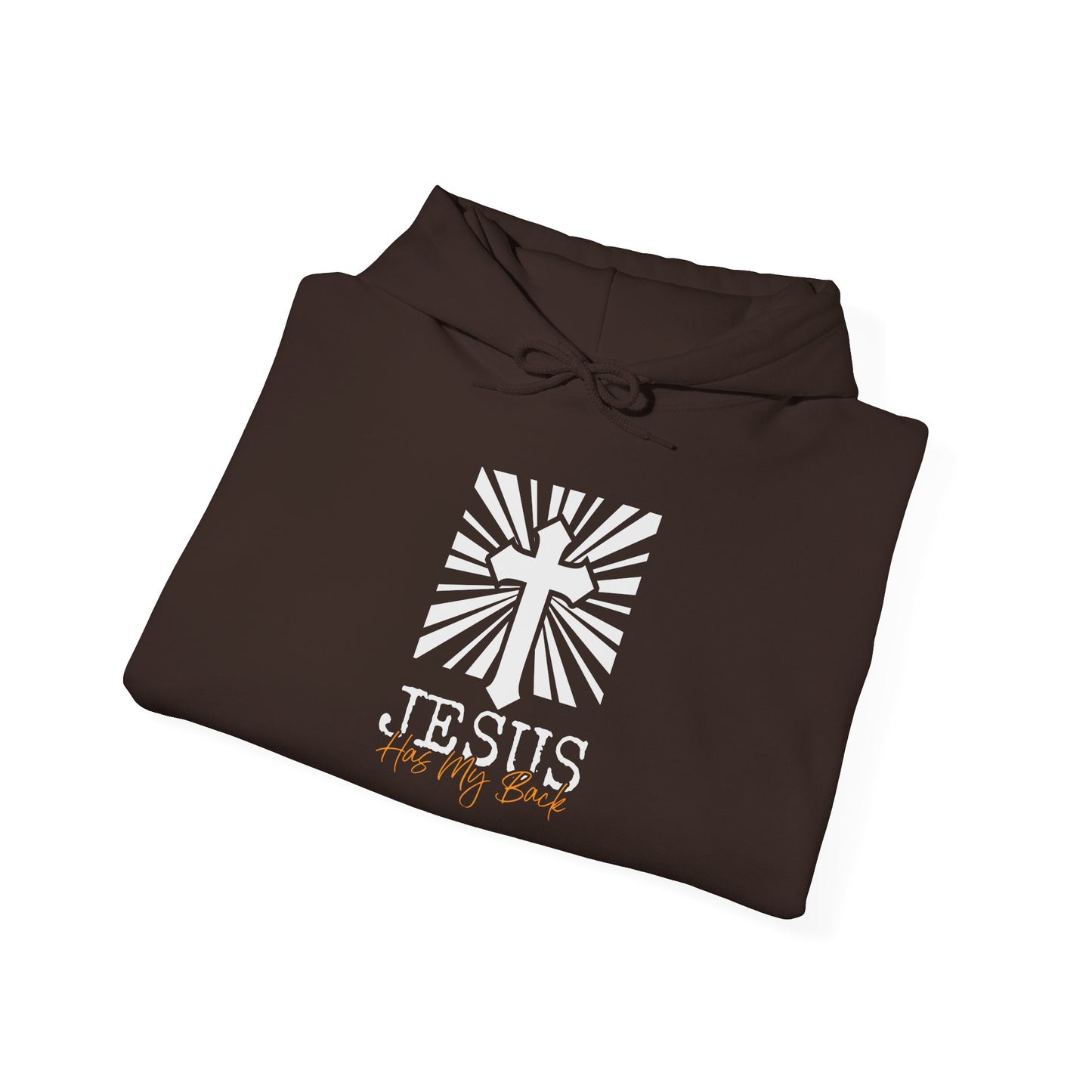 Christian Unisex Hoodie - Jesus Has My Back Design - Black