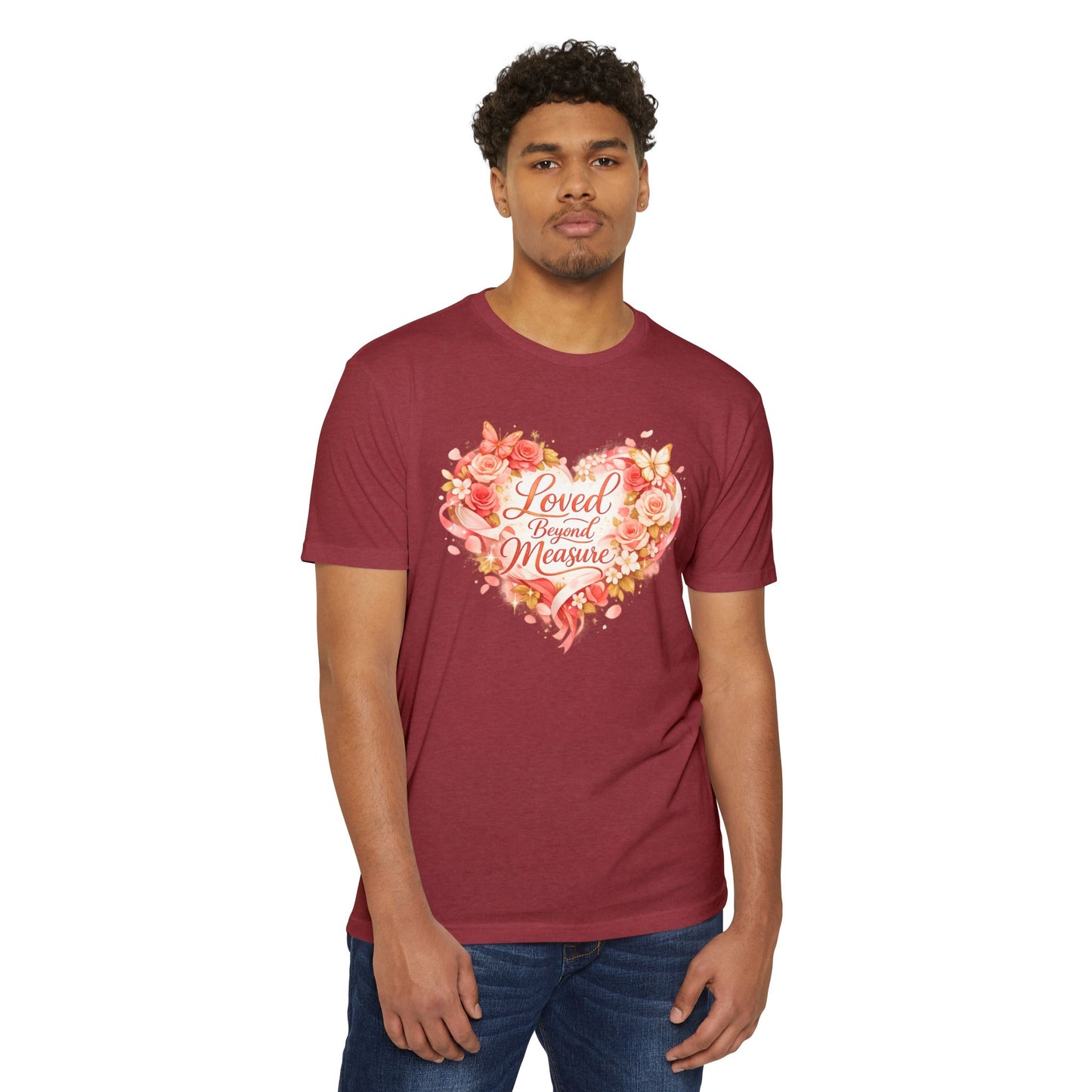 Loved Beyond Measure T-Shirt | Floral Heart Typography