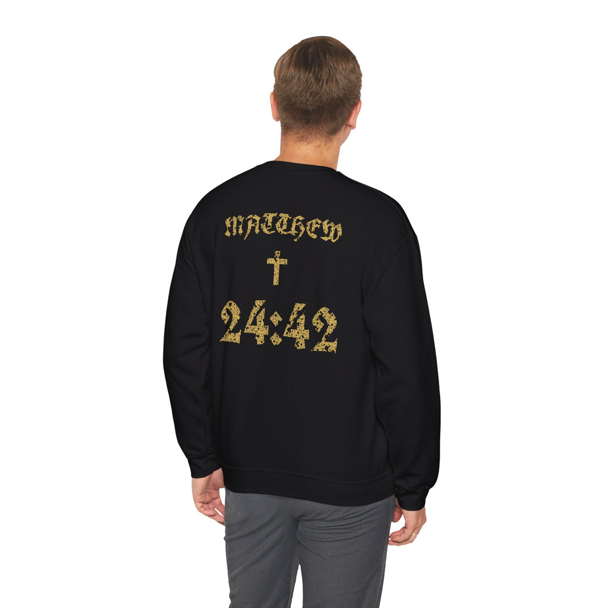 Matthew 24:42 Crewneck Sweatshirt | Bible Verse Cross