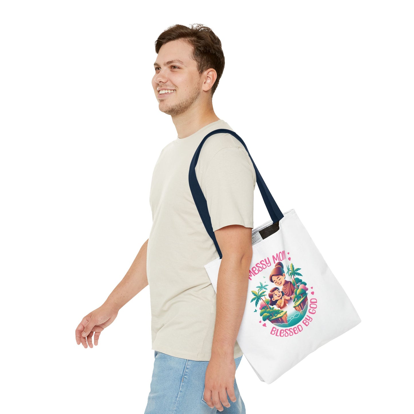Messy Mom Blessed by God Tote Bag - Perfect Gift for Mother's Day and Everyday Use