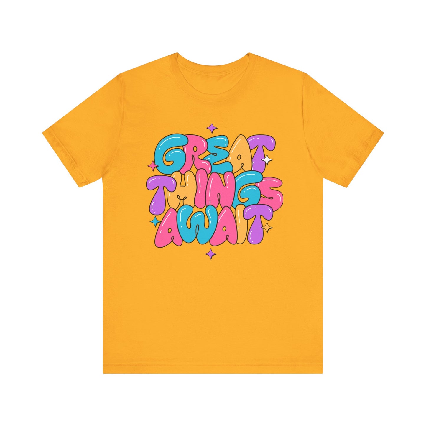 Inspirational Graphic Tee - 'Great Things Await' Unisex Jersey Short Sleeve