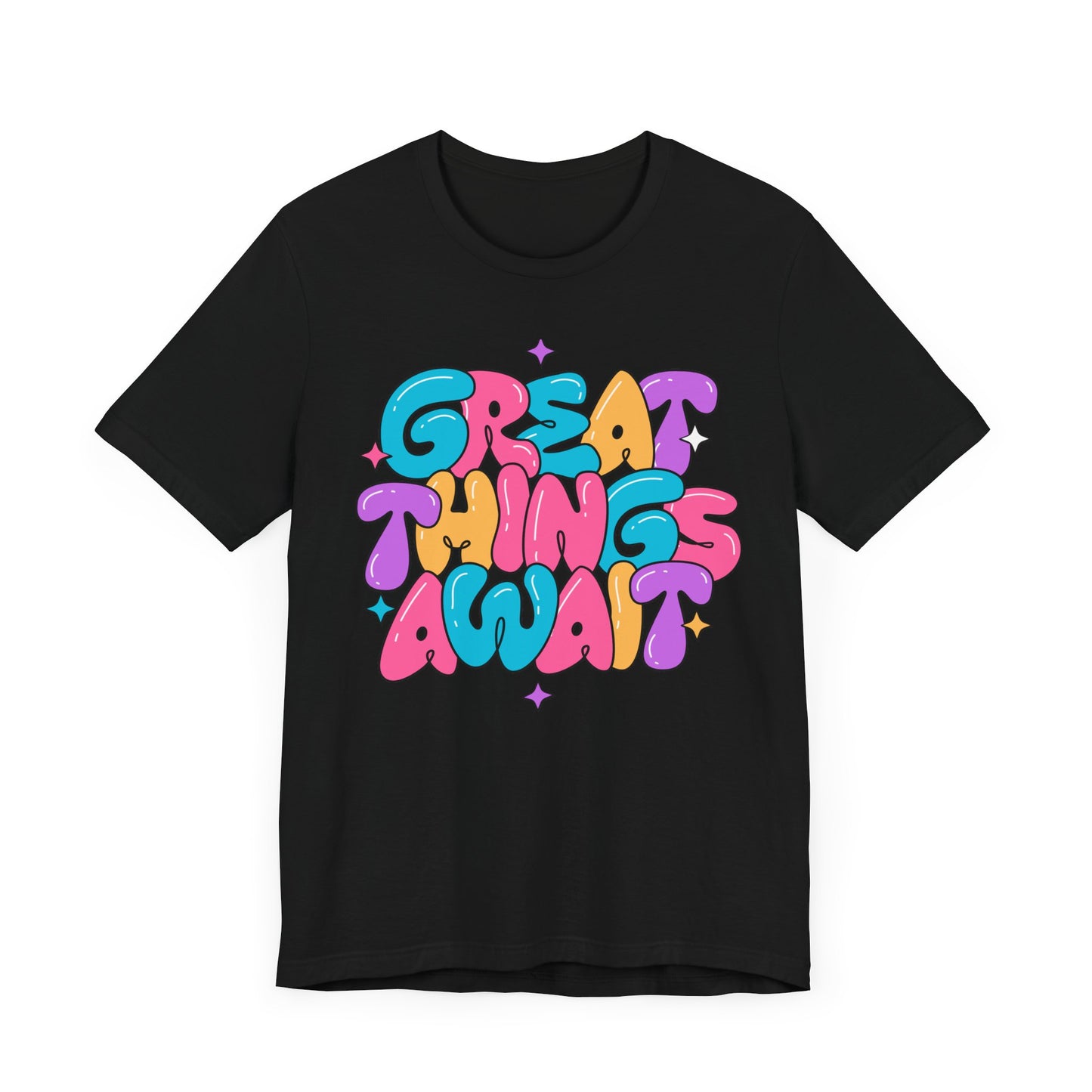 Inspirational Graphic Tee - 'Great Things Await' Unisex Jersey Short Sleeve