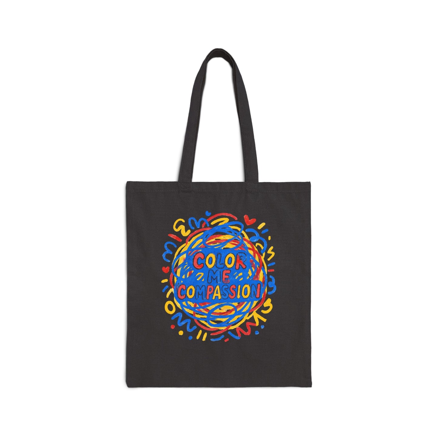 Color Me Compassionate Tote Bag | Illustrated Rainbow Compassion Design